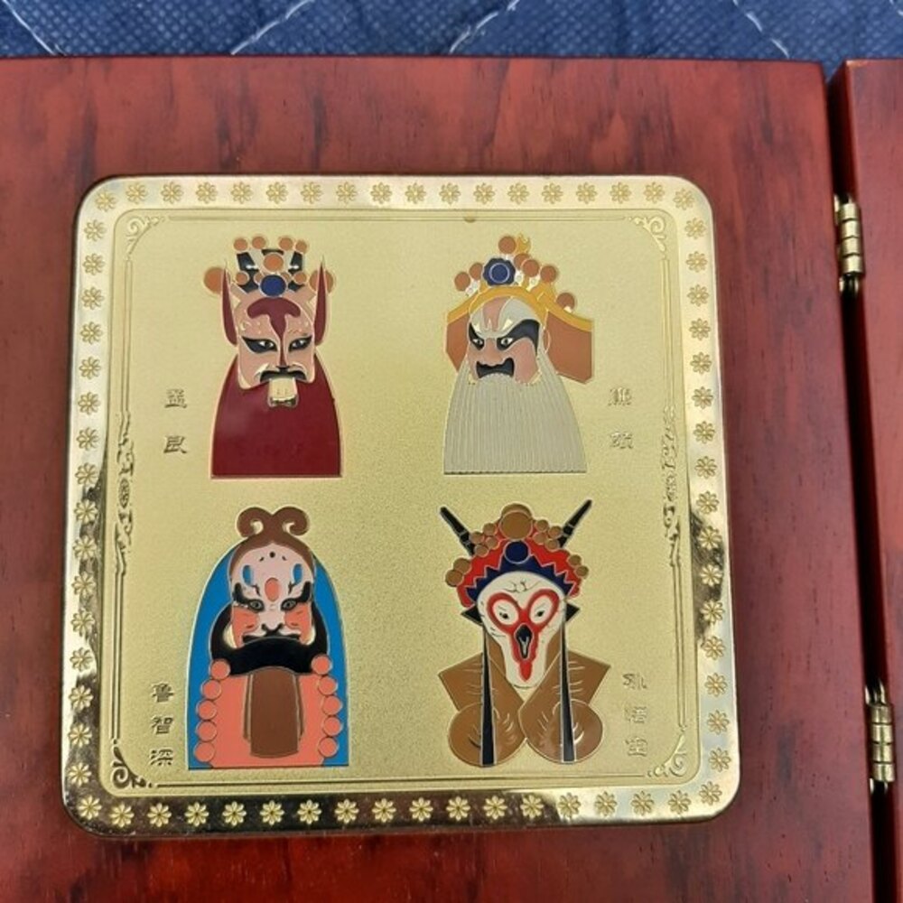 Chinese Traditional Opera Facial Makeup Wooden Panel Display Folk Art Decor - Picture 14 of 15